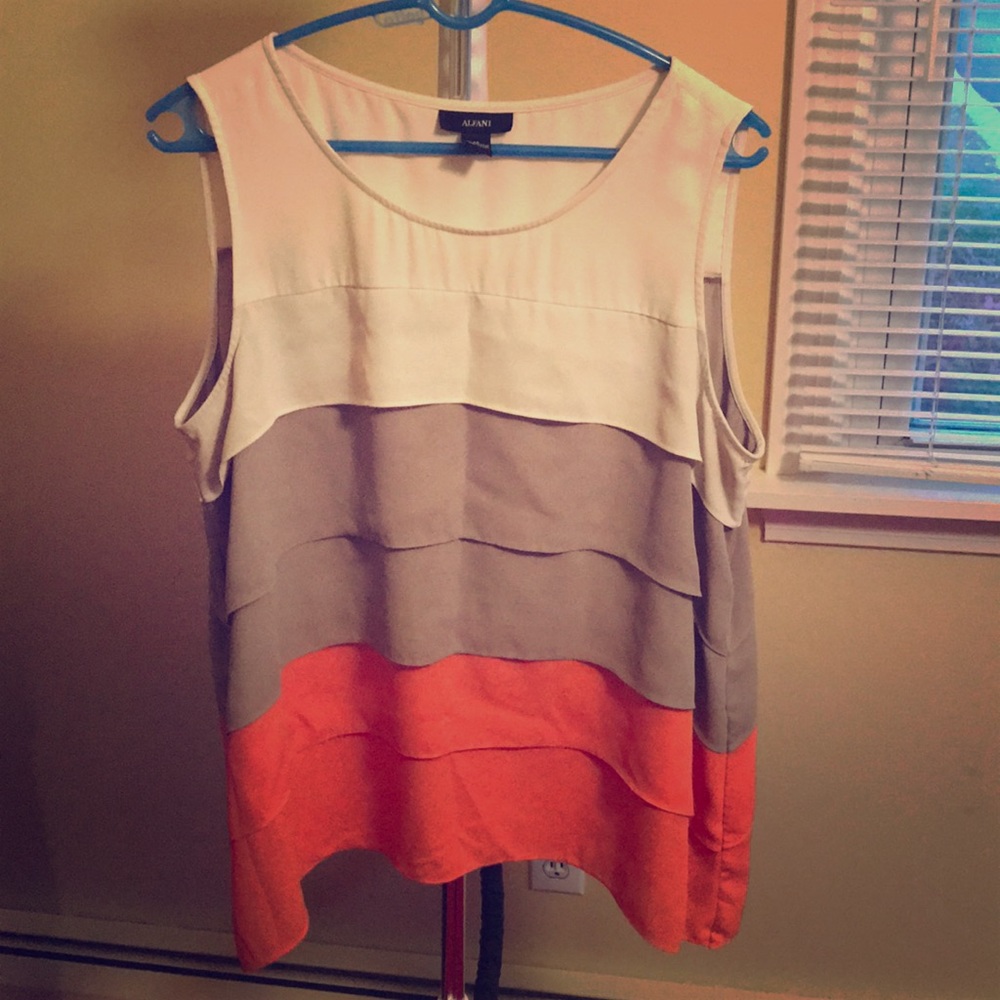 Alfani Sleeveless Tiered Blouse